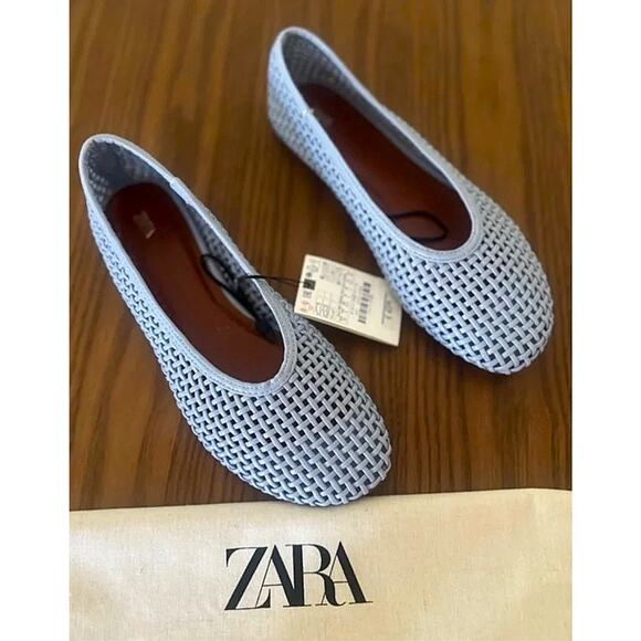 RARE!!! ZARA Blue Braided Ballet Flats NWT - Picture 6 of 12